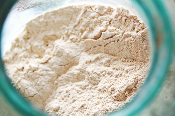 Flour in a glass jar