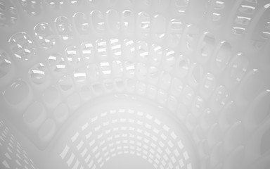 White smooth abstract architectural background whith gray lines . 3D illustration and rendering