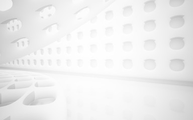 White smooth abstract architectural background whith gray lines . 3D illustration and rendering