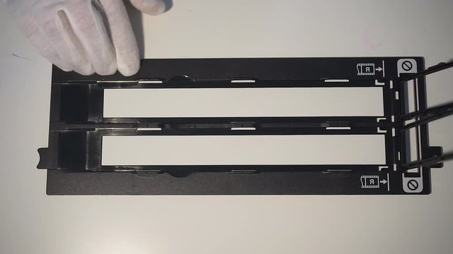 film preparation for scanning, close-up