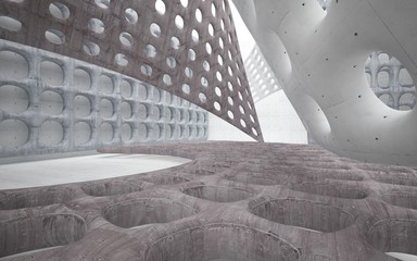 Obraz premium Empty dark abstract concrete smooth interior . Architectural background. 3D illustration and rendering