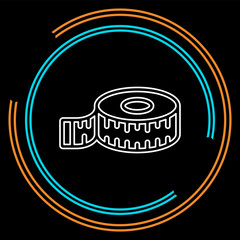 measuring tape icon, weight measurement illustration, scale symbol