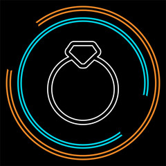 Vector diamond Ring - wedding or engagement illustration, diamond ring symbol