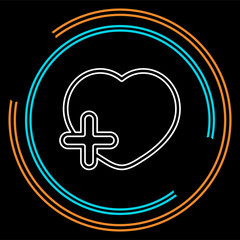 Obraz premium Add lover symbol - flat vector icon - add heart