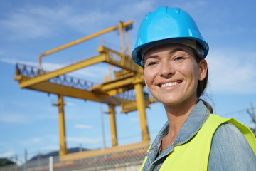 Woman on a building site