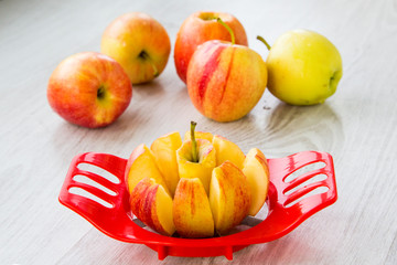 Apple cutter isolated on white