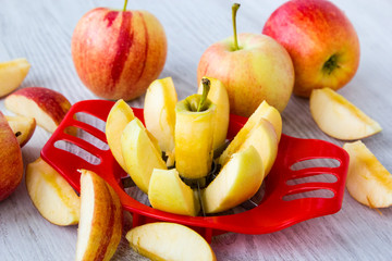 Apple cutter isolated on white