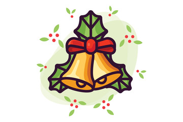 bells Christmas symbol. Vector design icon