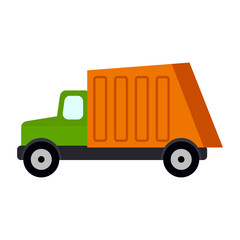 Garbage truck. Vector illustration. EPS 10. Clean city.