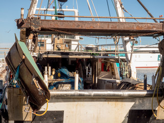 Fishing boats in a harbor