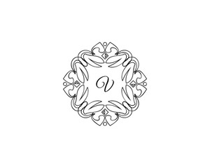 V Letter logo, Monogram Design Elements, Line Art Logo Design