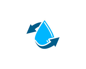 Water Drop With Arrow Logo Template