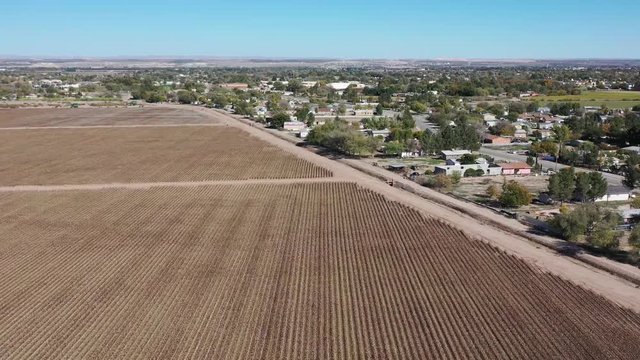 A drone flying over corn fields in Texas