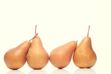 pears isolated on light background