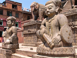 Nepal. The big statues of Bhaktapur