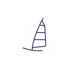 Windsurfing line icon. Windsurfing plank on white background. Sport concept. Vector illustration can be used for topics like sport, activity, windsurfing