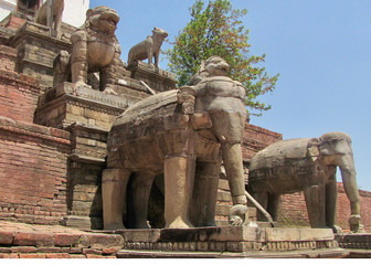 Fototapeta na wymiar Nepal. The Elephants in Bhaktapur