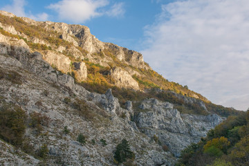 Naklejka premium The autumnal landscape in the Val Rosandra Nature Reserve in Friuli Venezia Giulia, north east Italy