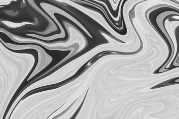 Abstract Gray Black and White Marble Ink Pattern Background. Liquify Abstract Pattern With Black, White, Grey Graphics Color Art Form.