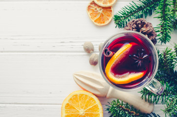 Mulled wine with orange