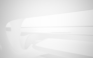 White smooth abstract architectural background whith gray lines . 3D illustration and rendering