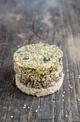 Healthy vegetarian cereal snacks concept.