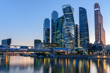 Naklejka premium Business district in Moscow - Moscow International Business Center 