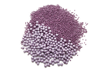Multi-colored pearls on a white background