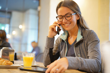  Woman in a coffee shop