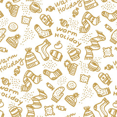 Christmas hand drawn seamless pattern