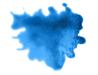 Abstract hand drawn watercolor background with crystals. Volumetric shiny elements. Nebulas Blue color. For design, web, card, text, decoration, surfaces.