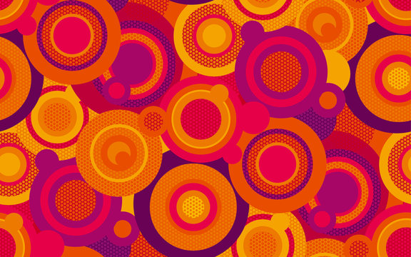Color circles seamless pattern