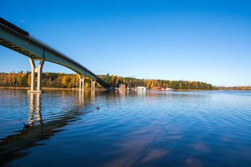 Obraz premium View to The Bridge between Emäsalo and the mainland, Finland