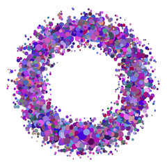 Blank abstract confetti circle background template with sprinkled circles - vector illustration