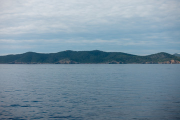 The coast of the island of ibiza from a boat