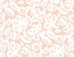 Floral hand drawn seamless pattern