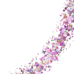 Blank abstract curved confetti background template with dispersed circles - vector design