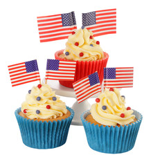 CUPCAKES WITH AMERICAN FLAG