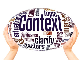 Context word cloud hand sphere concept