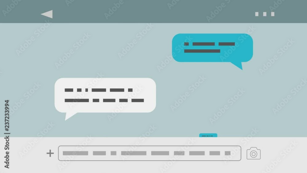 Wall mural mockup of a mobile app for messages and chat, loop ready