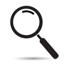 Search icon vector flat icon magnifying glass  isolated on white for web mobile app 