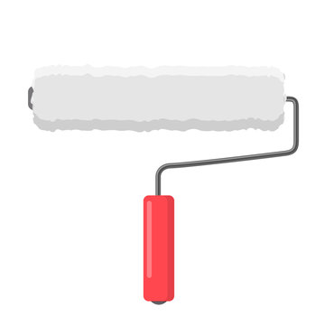 Farbroller Flat Design Icon isoliert auf wei&szlig;em Hintergrund