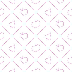 Apples and pears juicy fruit. Seamless pattern.