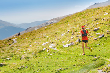 Obraz premium Trail running adventure in the mountains