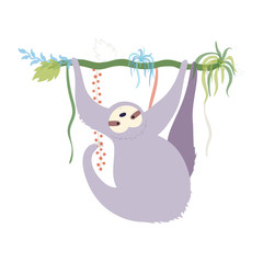 Vector illustration of cute character sloth