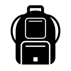 Backpack icon on white.