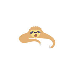 Vector illustration of cute character sloth
