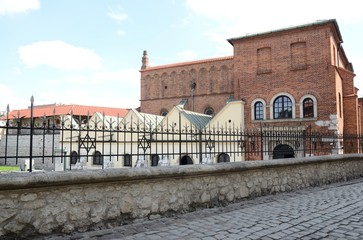 Fototapeta na wymiar Exterior of Synagogue in Krakow, Poland