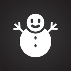 Snowman icon on black background for graphic and web design, Modern simple vector sign. Internet concept. Trendy symbol for website design web button or mobile app