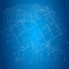 Detailed architectural plan. Vector blueprint. Abstract architectural background.